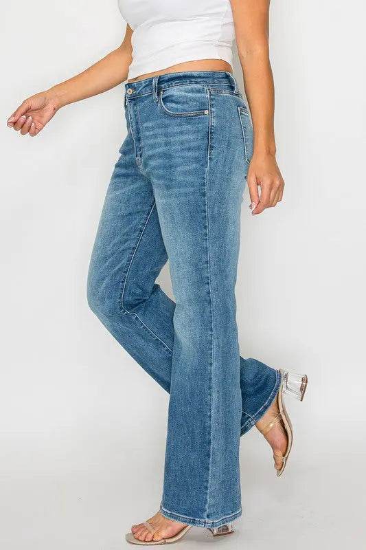 bytos Full Size Cat's Whiskers Mid Rise Bootcut Jeans - Velveta Studio