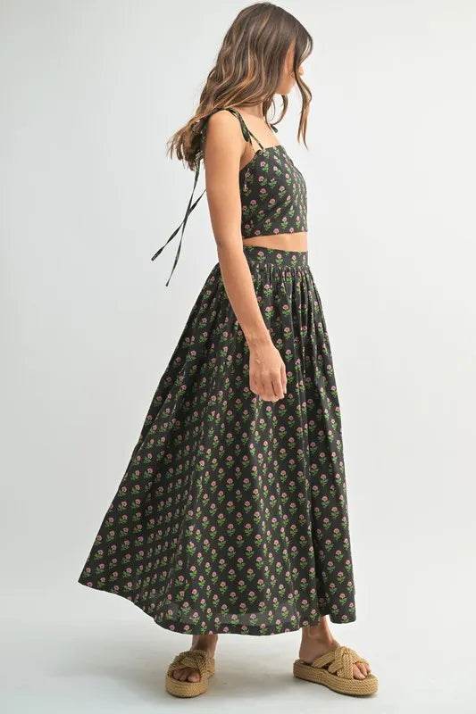 MABLE Floral Crop Top and Skirt Set - Velveta Studio