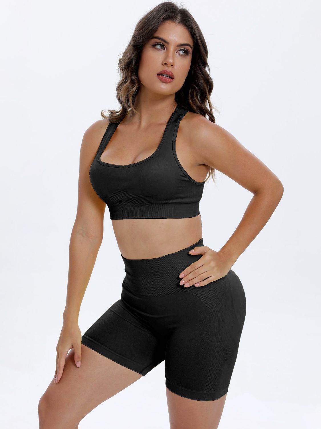 Scoop Neck Wide Strap Top and Shorts Active Set - Velveta Studio
