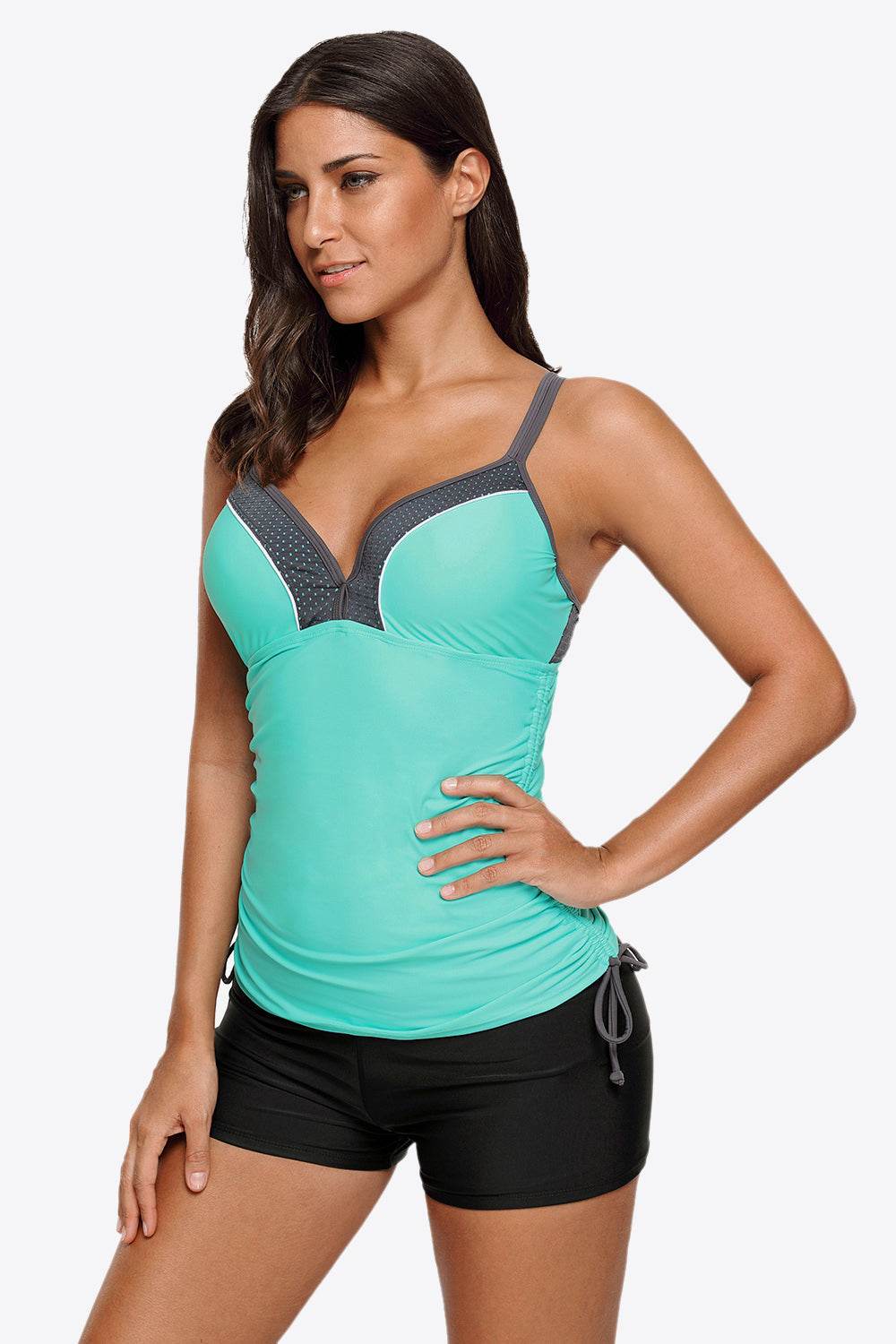 Contrast Sweetheart Neck Swim Cami - Velveta Studio