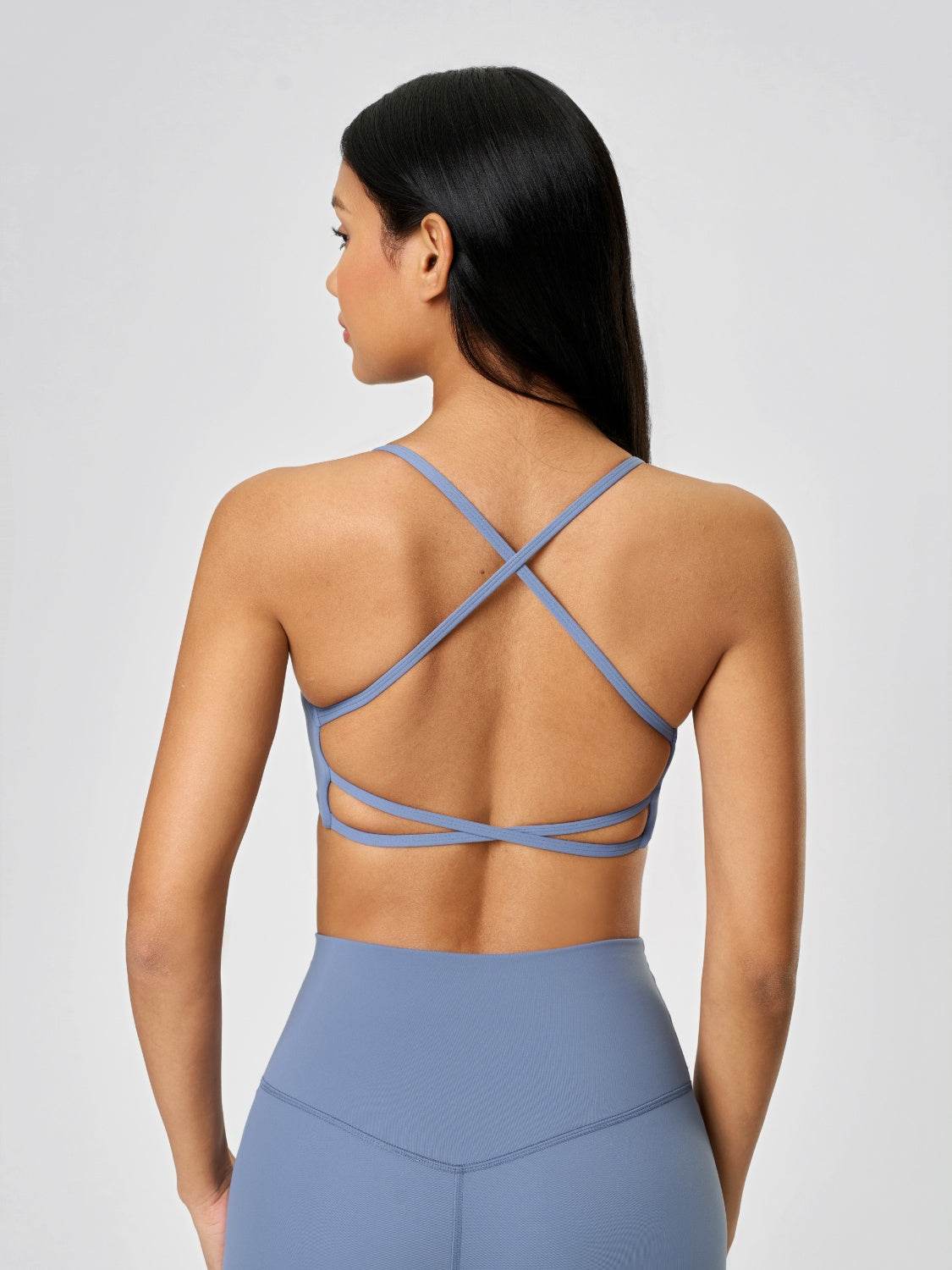 Millennia Crisscross Back Scoop Neck Active Cami with Detachable Chest Pads - Velveta Studio