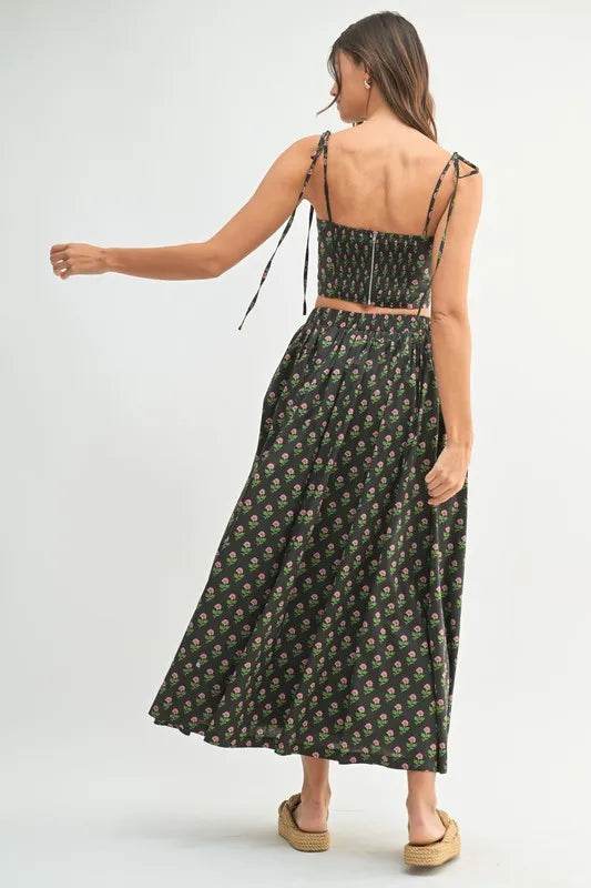 MABLE Floral Crop Top and Skirt Set - Velveta Studio