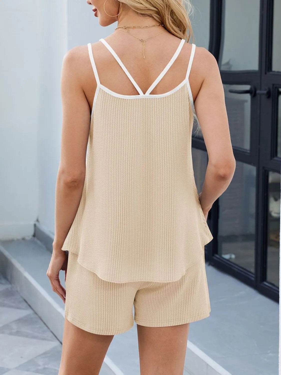 Double Spaghetti Strap Cami and Shorts Set - Velveta Studio