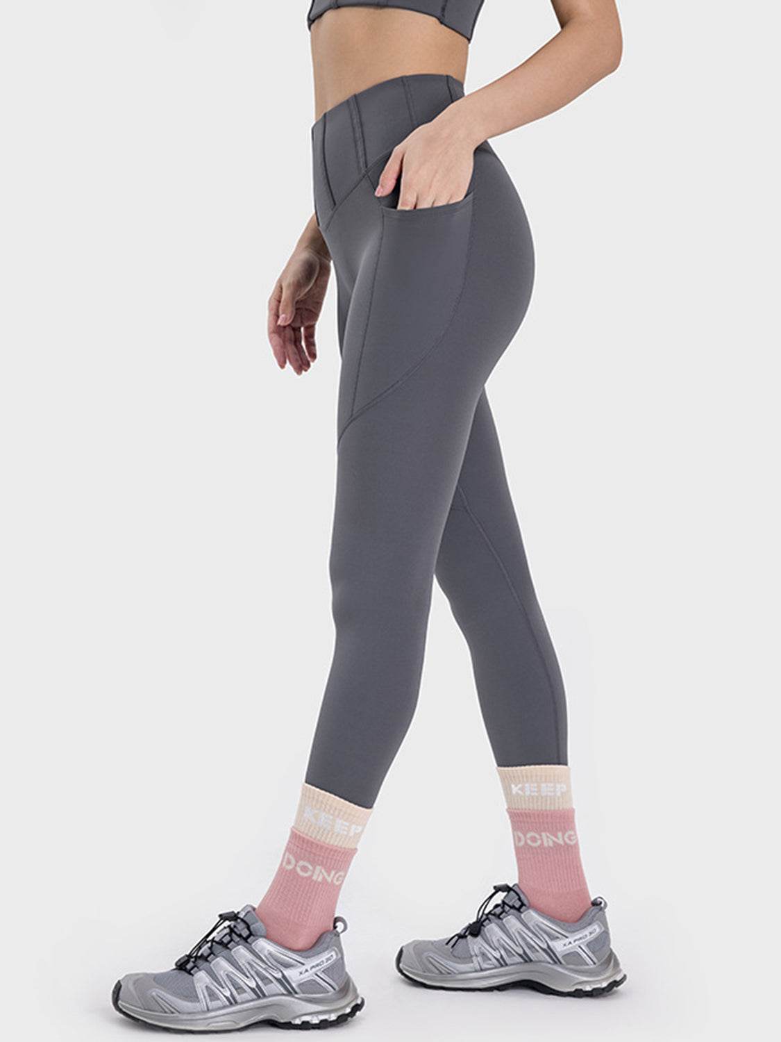 Millennia Pocketed High Waist Active Leggings - Velveta Studio