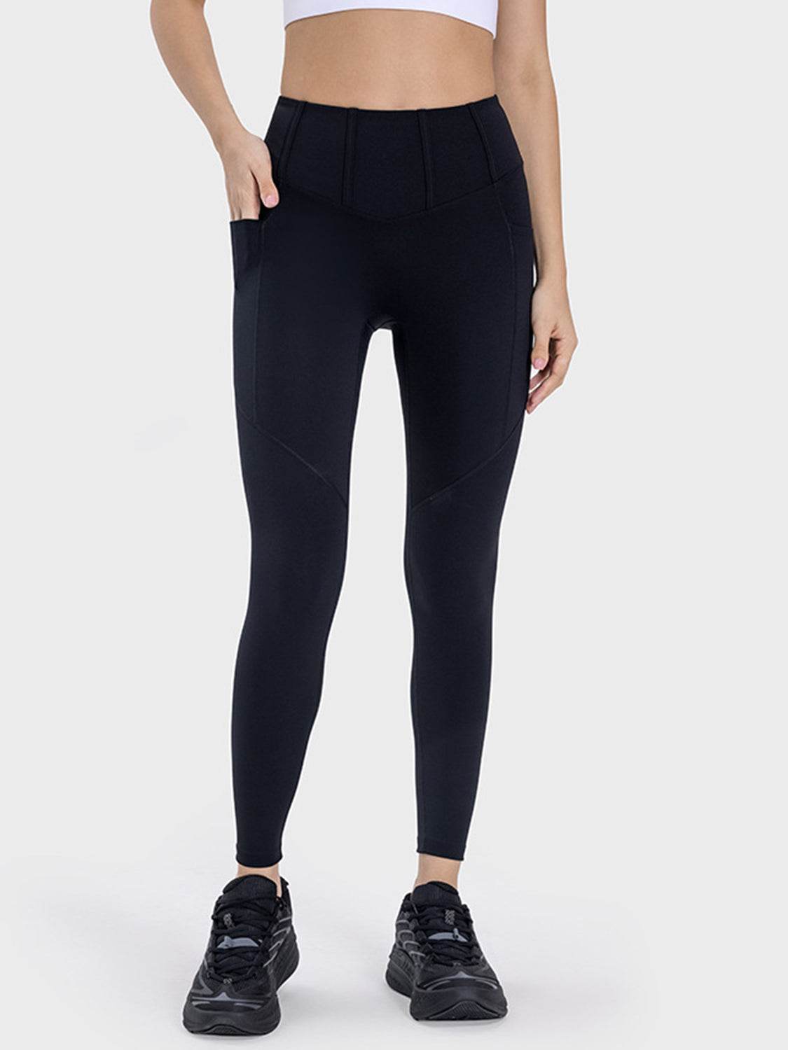 Millennia Pocketed High Waist Active Leggings - Velveta Studio