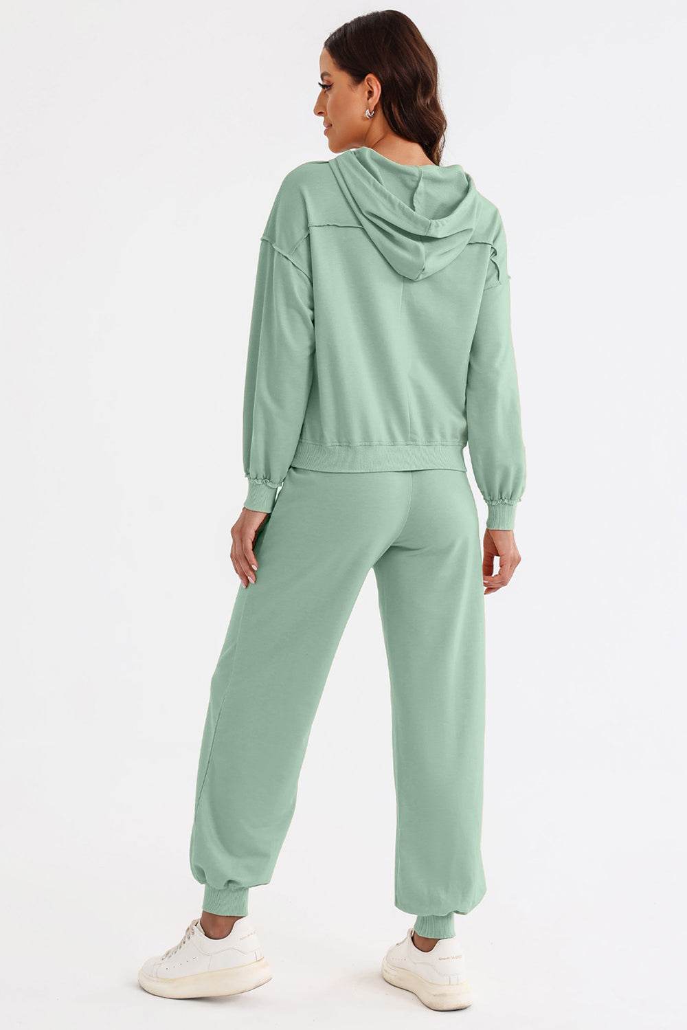 Cutout Drawstring Hoodie and Joggers Active Set - Velveta Studio