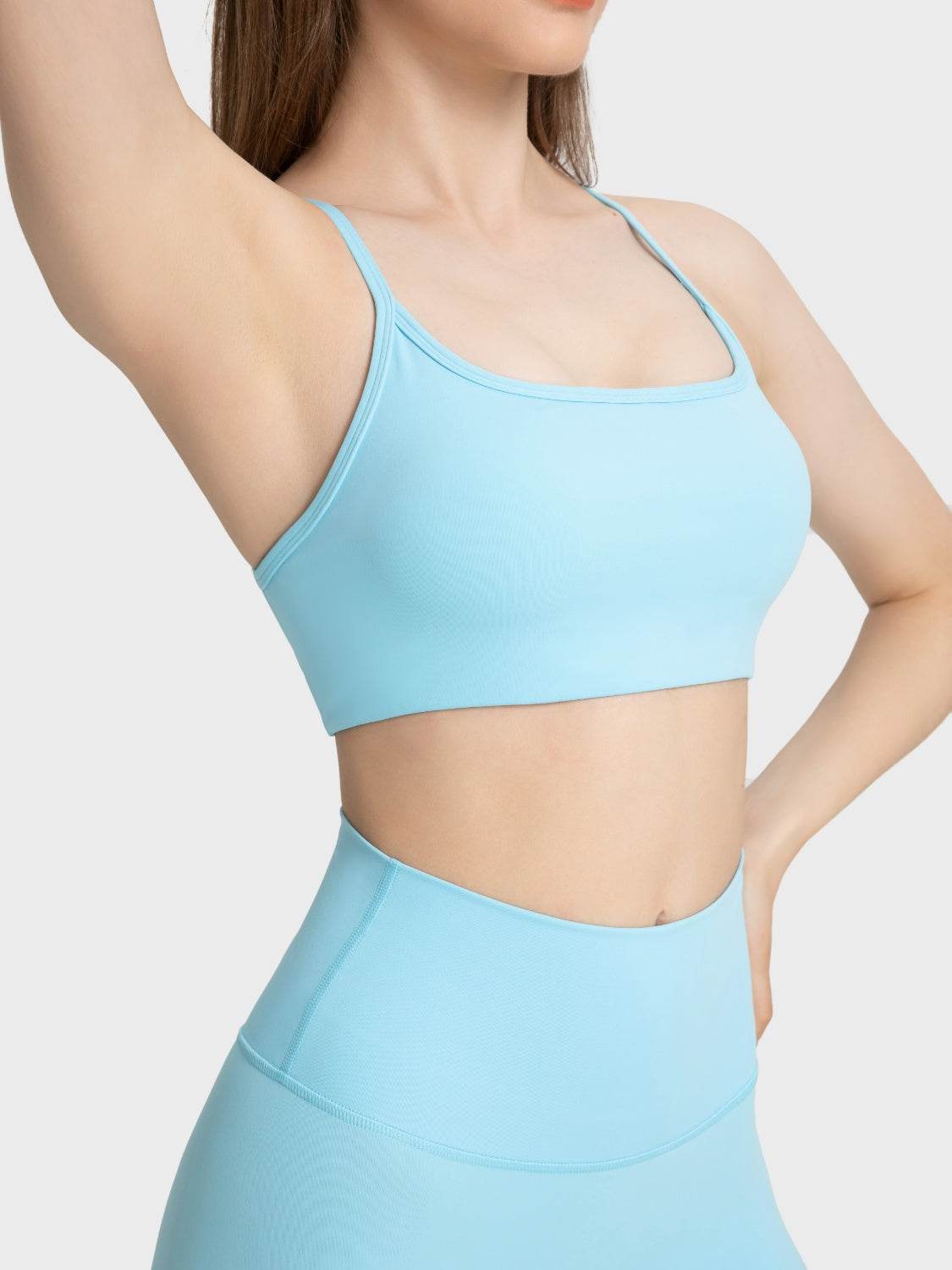 Millennia Crisscross Back Scoop Neck Active Cami with Detachable Chest Pads - Velveta Studio