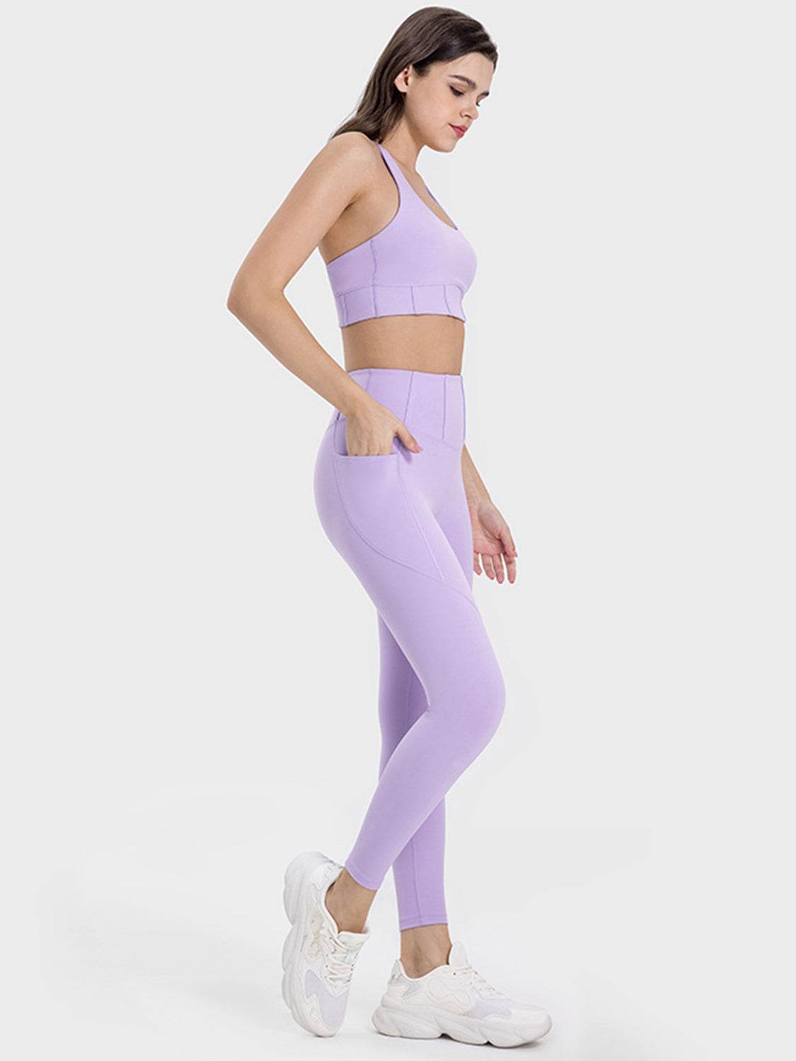 Millennia Pocketed High Waist Active Leggings - Velveta Studio