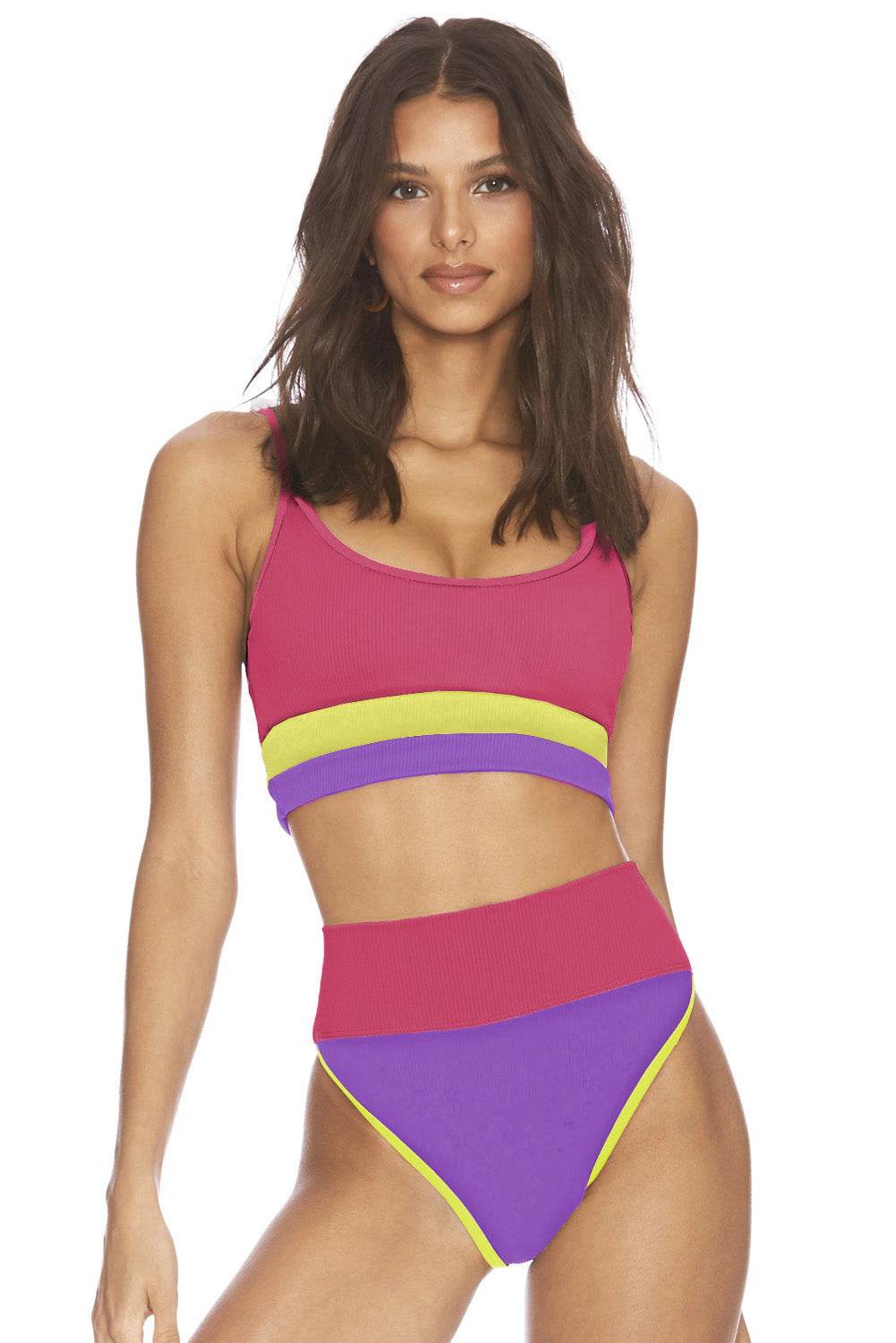 Color Block Spaghetti Strap Two-Piece Swim Set - Velveta Studio