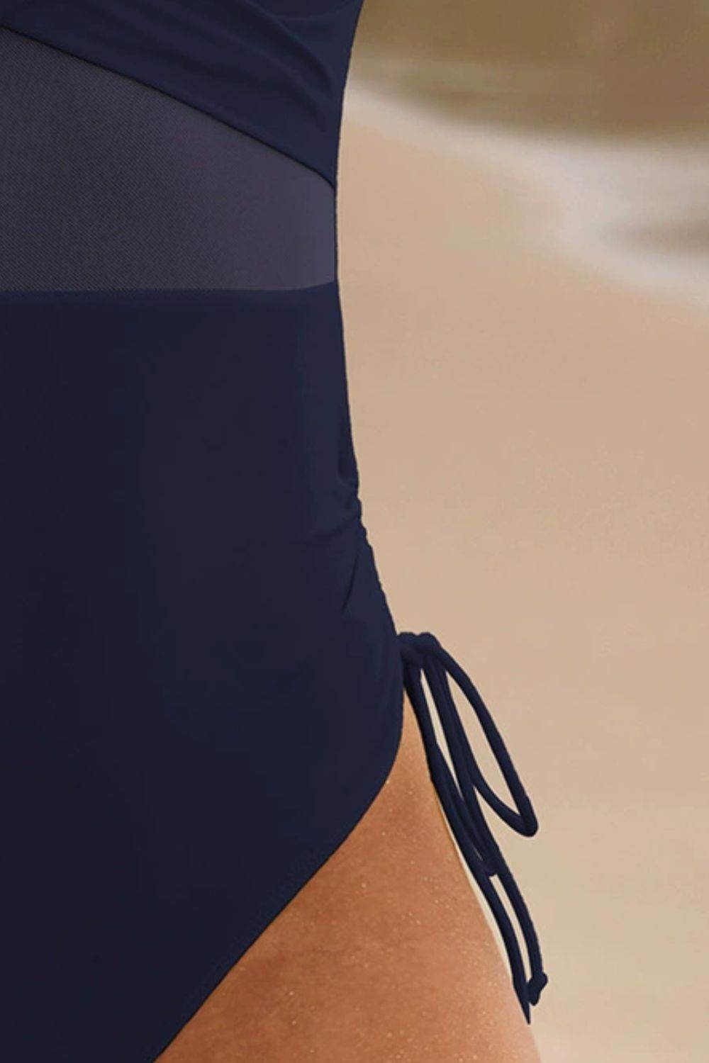 Drawstring Ruched V-Neck One-Piece Swimwear - Velveta Studio