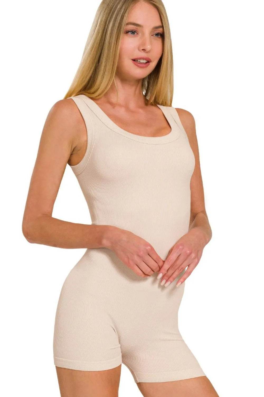 Zenana Ribbed Seamless Bodysuit - Velveta Studio