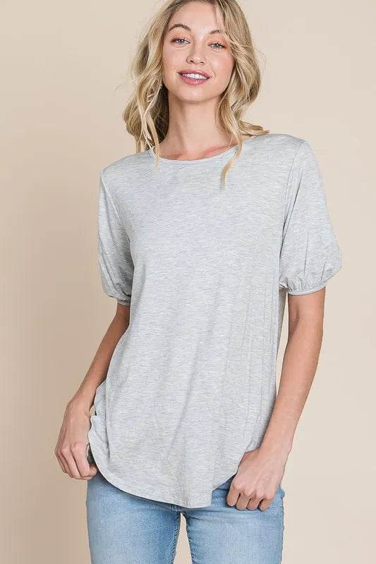 BOMBOM Soft Rayon Puff Sleeve T-Shirt - Velveta Studio