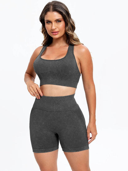 Scoop Neck Wide Strap Top and Shorts Active Set - Velveta Studio