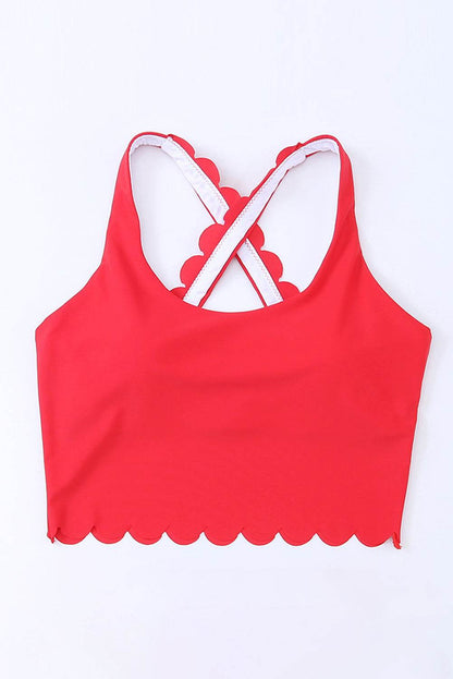 Crisscross Scoop Neck Swim Top - Velveta Studio
