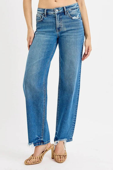 Full Size Mid Rise Baggy Jeans Plus Size - Velveta Studio