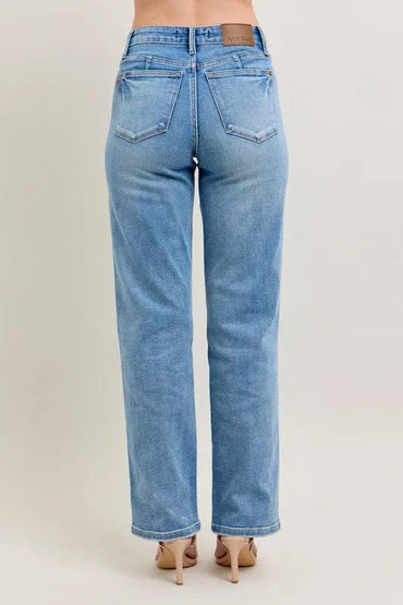 Vintage Wash Straight Jeans