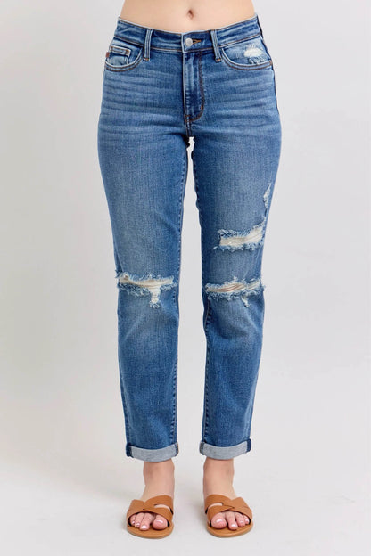 Premium Distressed Boyfriend Jeans - Velveta Studio