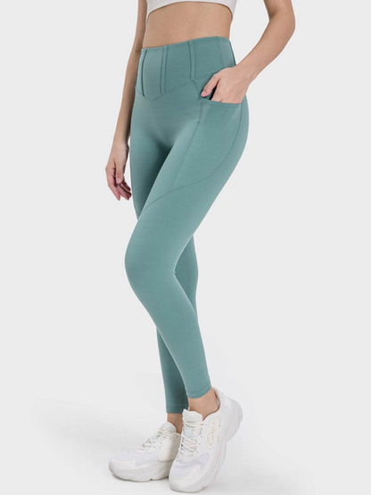 Millennia Pocketed High Waist Active Leggings - Velveta Studio