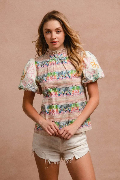 Bohemian Embroidered Blouse - Velveta Studio