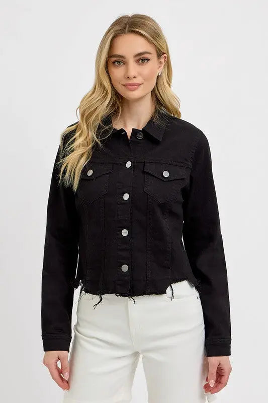 Fray Hem Denim Jacket