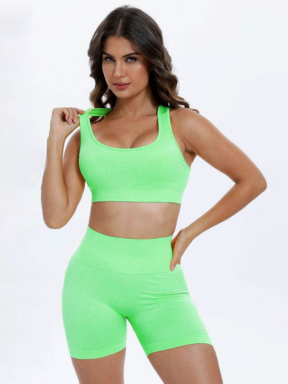 Scoop Neck Wide Strap Top and Shorts Active Set - Velveta Studio