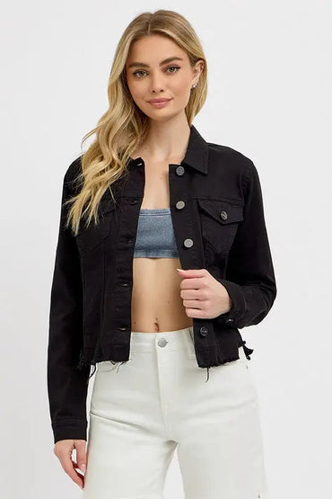 Fray Hem Denim Jacket