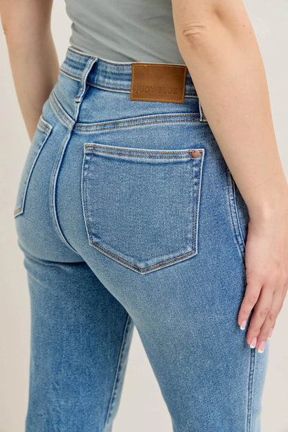 Full Size Hw Vintage Straight Jeans Plus Size - Velveta Studio