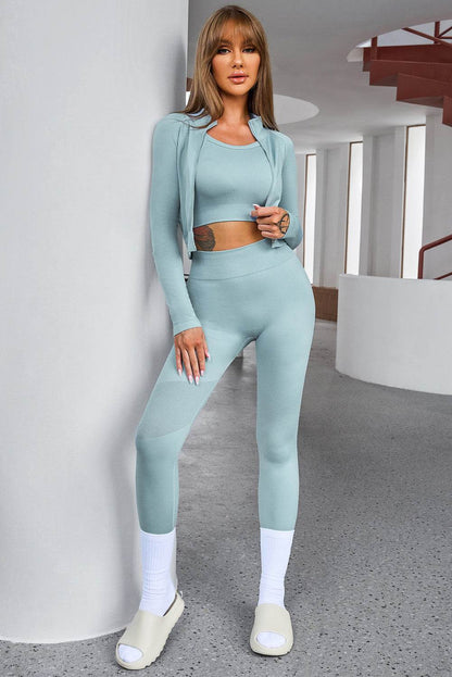 Tank Cropped Active Top and Pants Set - Velveta Studio