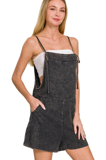 Women’s Denim Overall Romper - Velveta Studio