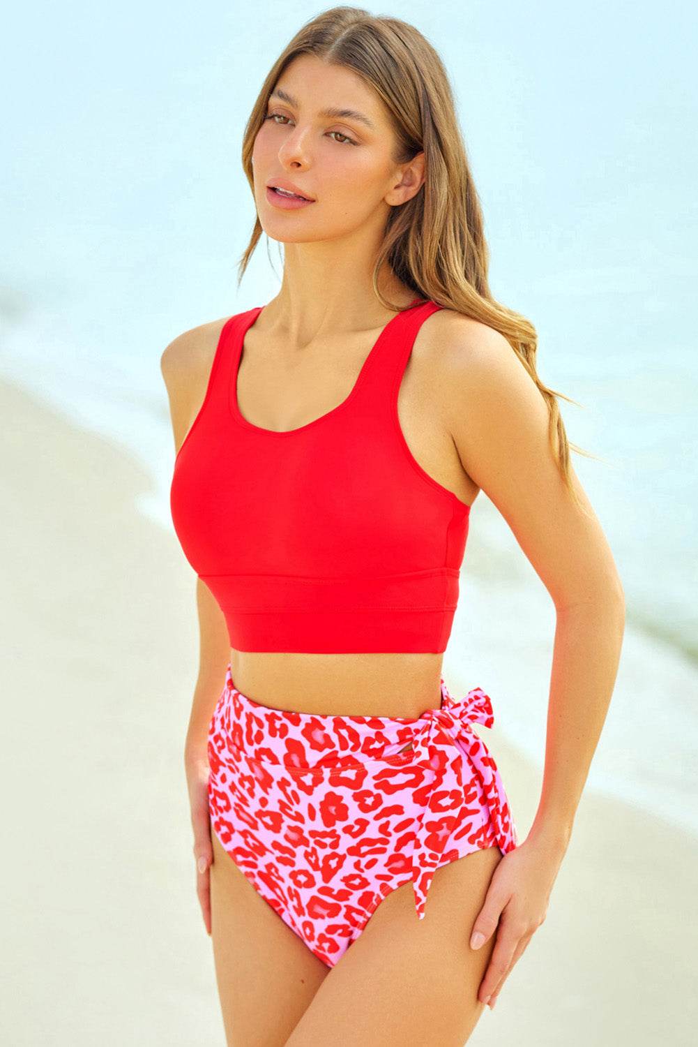 Two-Tone Tied Two-Piece Swimsuit - Velveta Studio