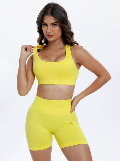 Scoop Neck Wide Strap Top and Shorts Active Set - Velveta Studio