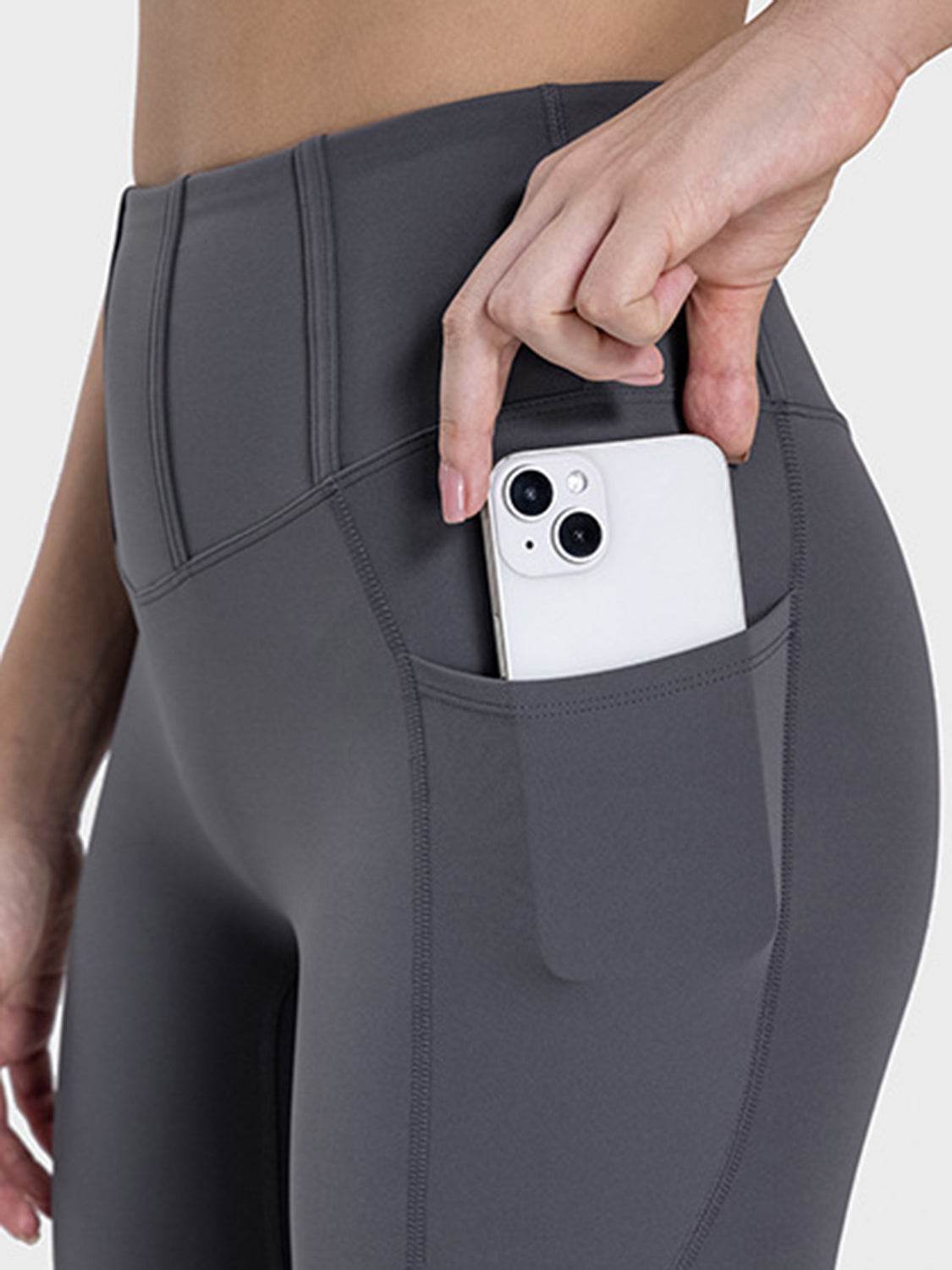 Millennia Pocketed High Waist Active Leggings - Velveta Studio