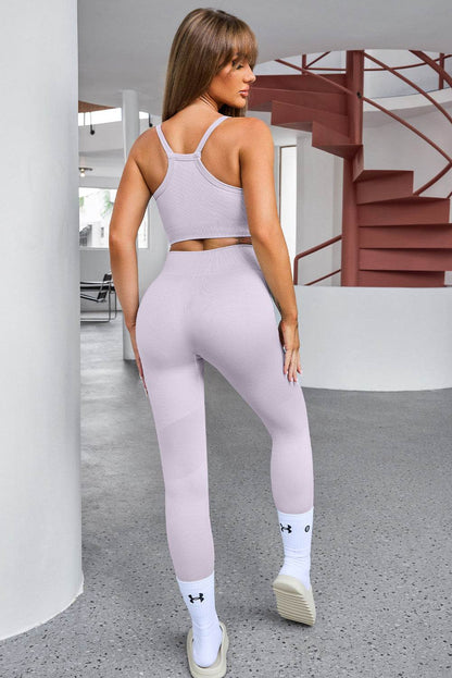 Tank Cropped Active Top and Pants Set - Velveta Studio