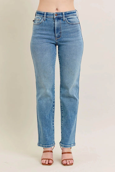 Judy Blue Full Size Hw Vintage Straight Jeans Plus Size - Velveta Studio
