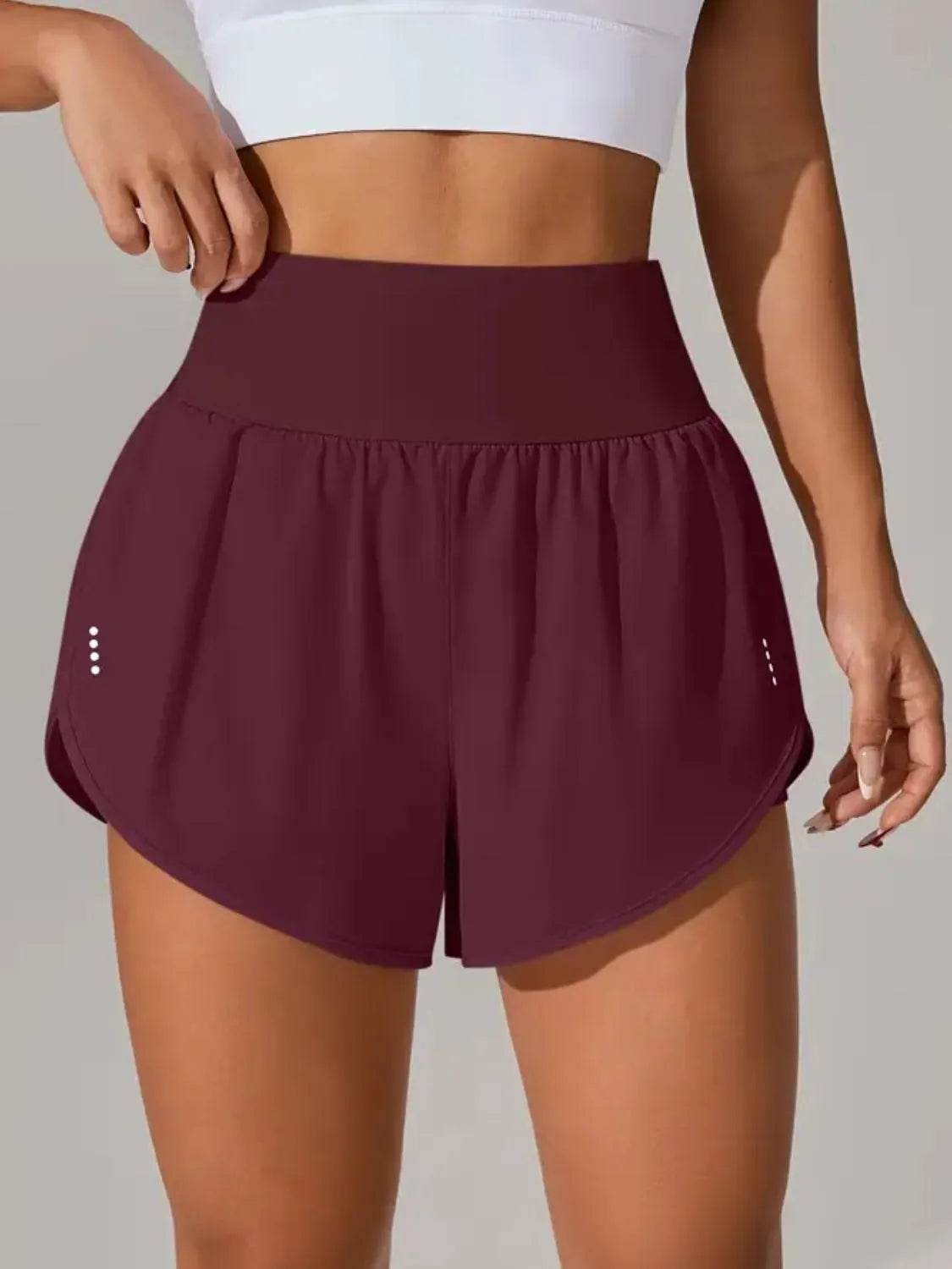 Pocketed High Waist Active Shorts - Velveta Studio