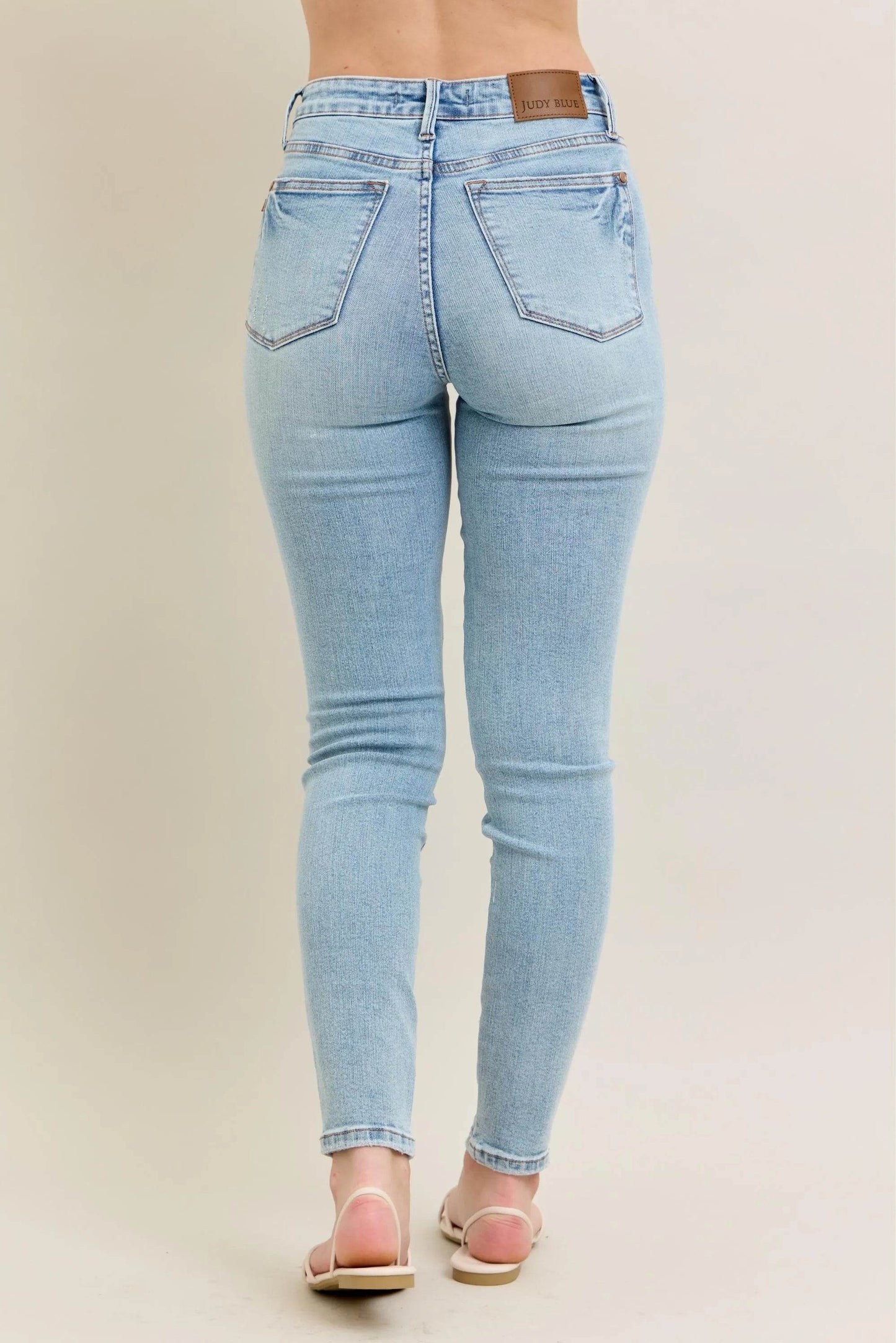 Full Size Mr Tummy Control Vintage Wash Skinny Jeans Plus Size - Velveta Studio