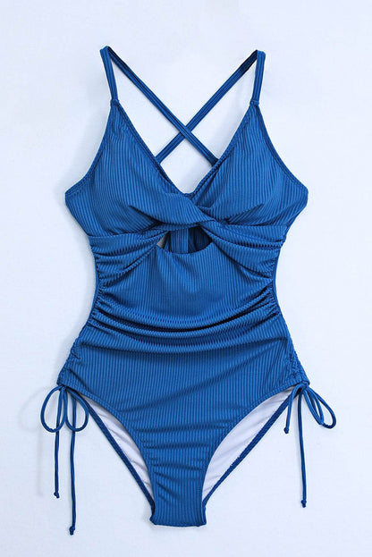 Cutout V-Neck Spaghetti Strap One-Piece Swimwear - Velveta Studio