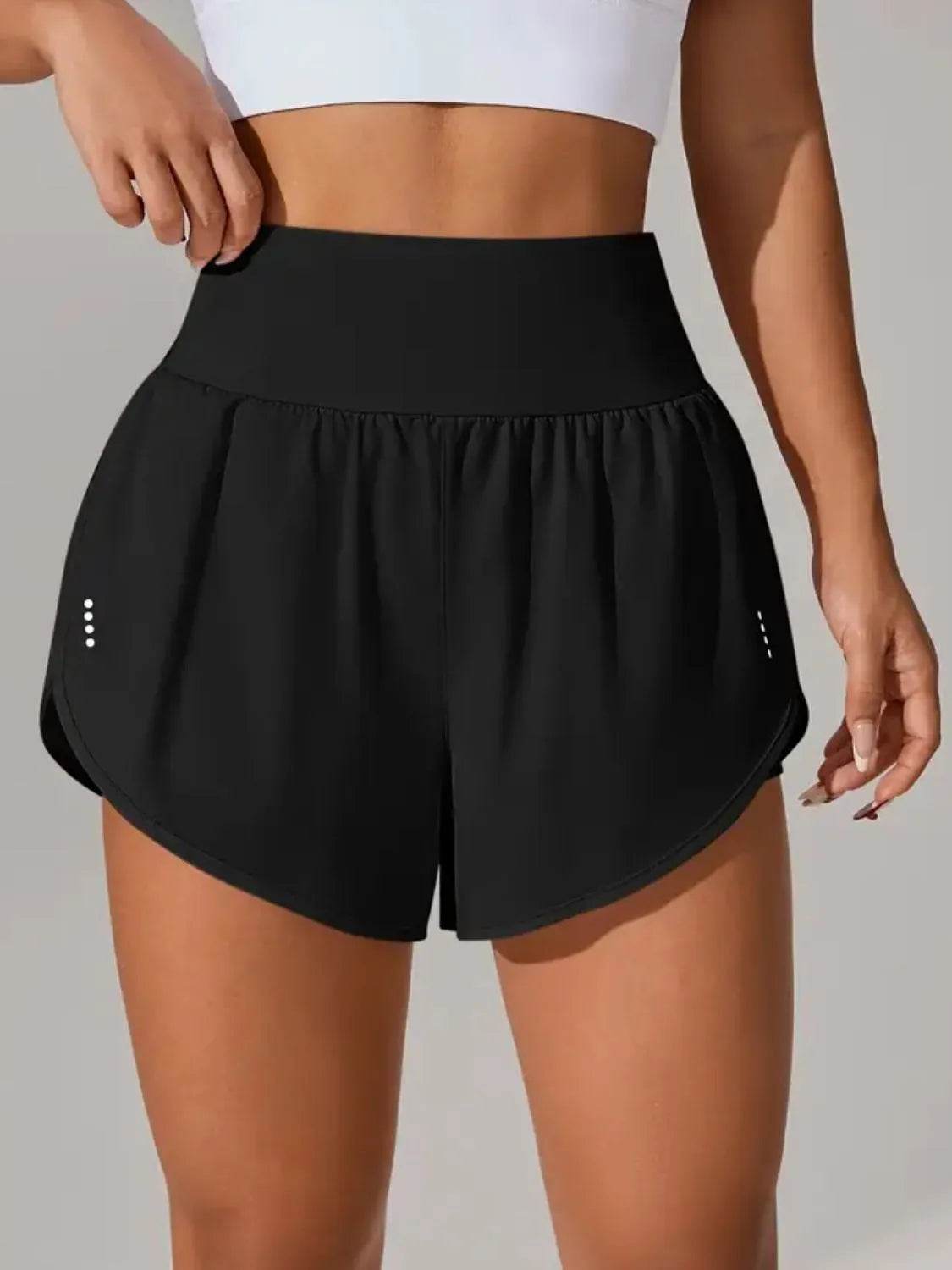 Pocketed High Waist Active Shorts - Velveta Studio
