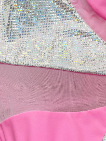 Contrast Panel One-Piece Swimsuit - Velveta Studio