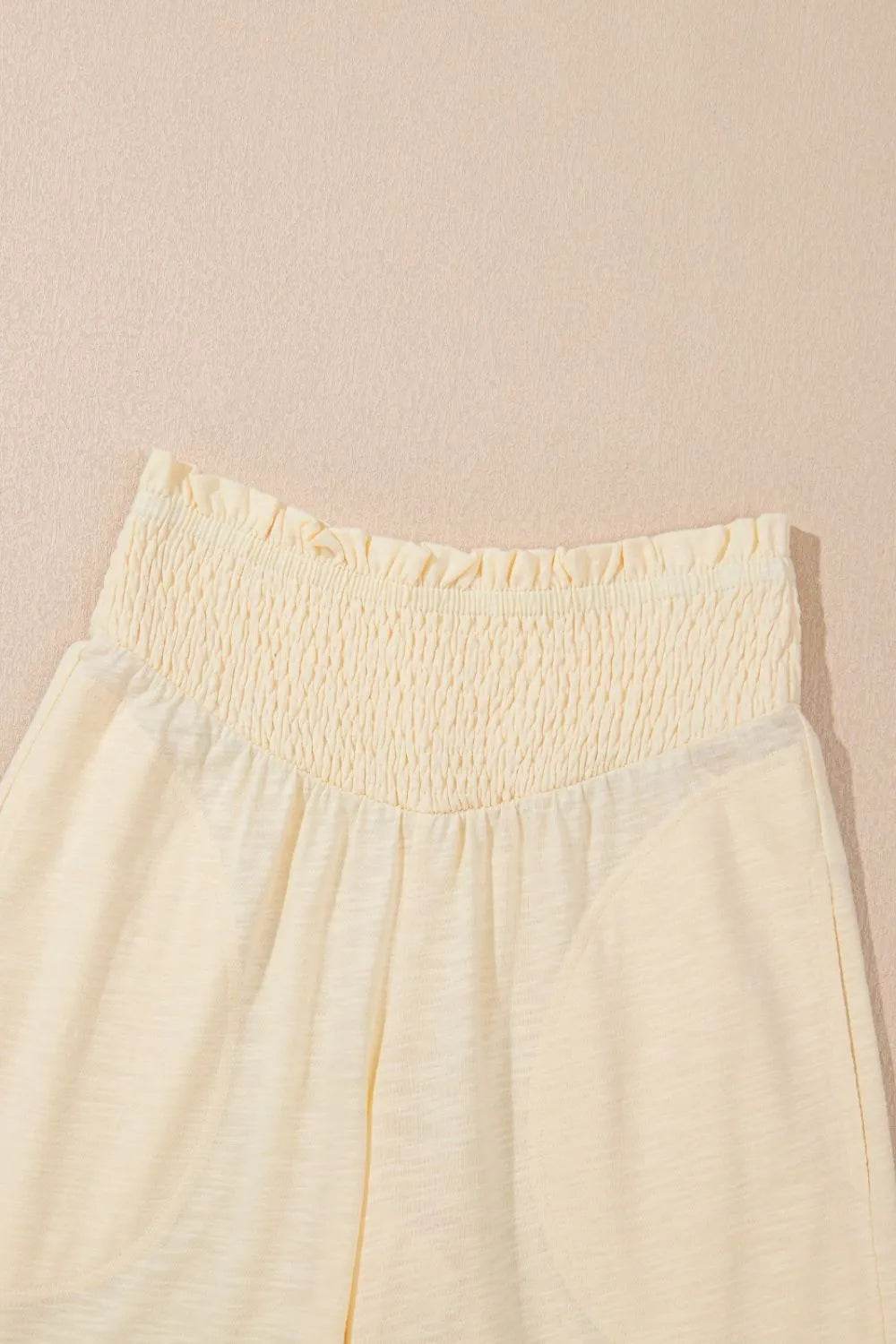 Solid Color Tank Top and Smocked Waist Pants Set - Velveta Studio