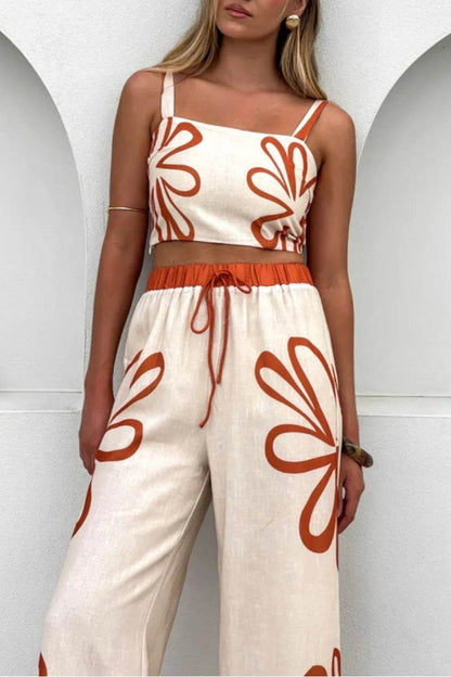 Smocked Square Neck Cami and Pants Set - Velveta Studio