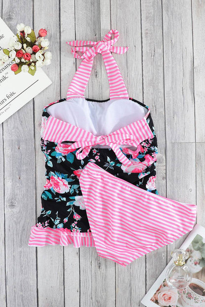 Mixed Print Tie-Back Two-Piece Swimsuit - Velveta Studio