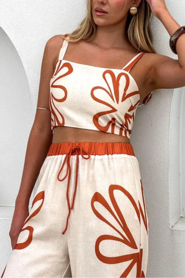 Smocked Square Neck Cami and Pants Set - Velveta Studio