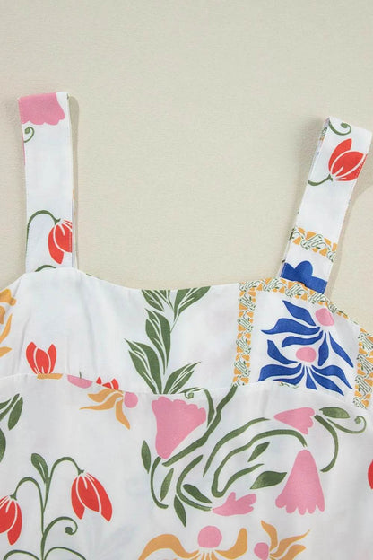 Printed Square Neck Top and Pants Set - Velveta Studio