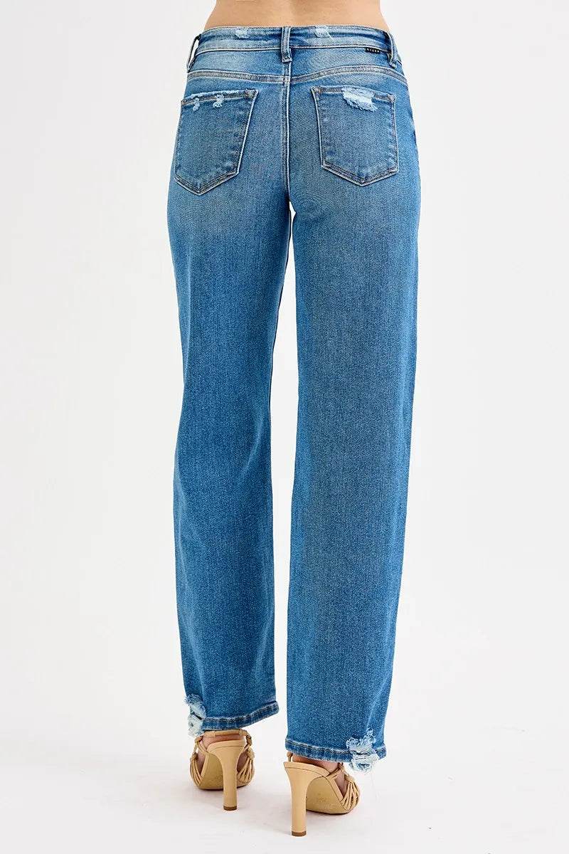 Full Size Mid Rise Baggy Jeans Plus Size - Velveta Studio