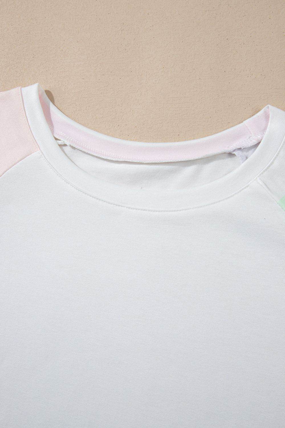 Rainbow Striped Round Neck T Shirt and Shorts Lounge Set - Velveta Studio