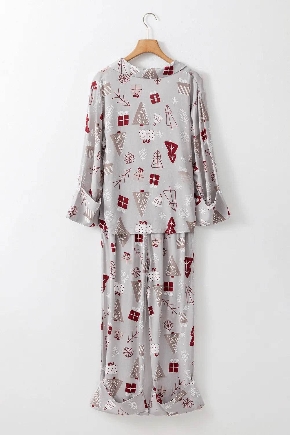 Printed Long Sleeve Top and Pants Lounge Set - Velveta Studio