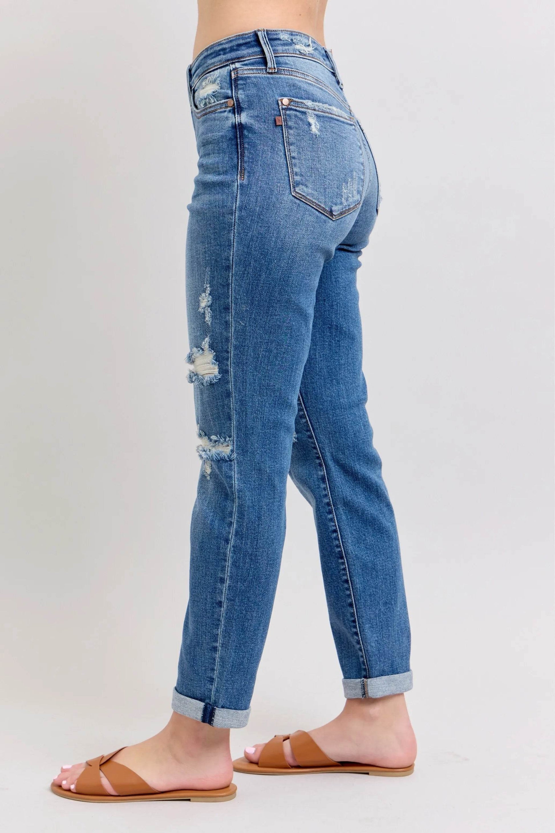 Premium Distressed Boyfriend Jeans - Velveta Studio