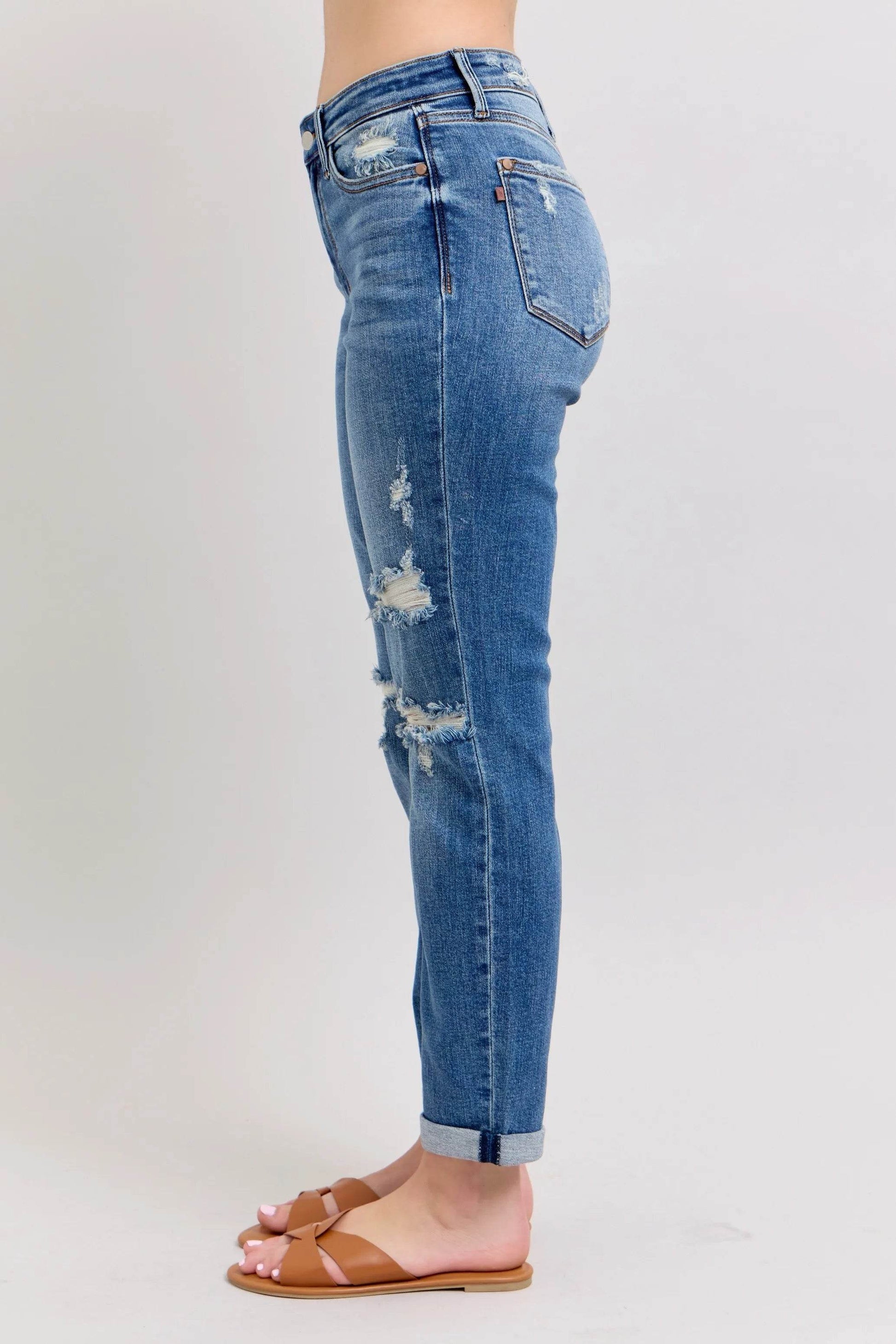 Premium Distressed Boyfriend Jeans - Velveta Studio