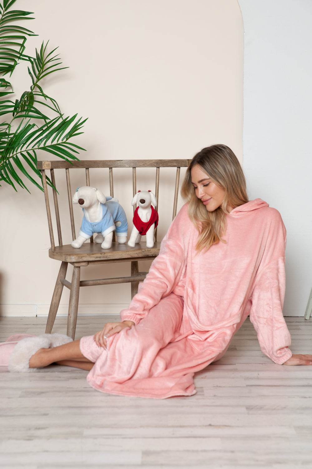 Double Take Full Size Pocketed Hooded Midi Lounge Dress - Velveta Studio